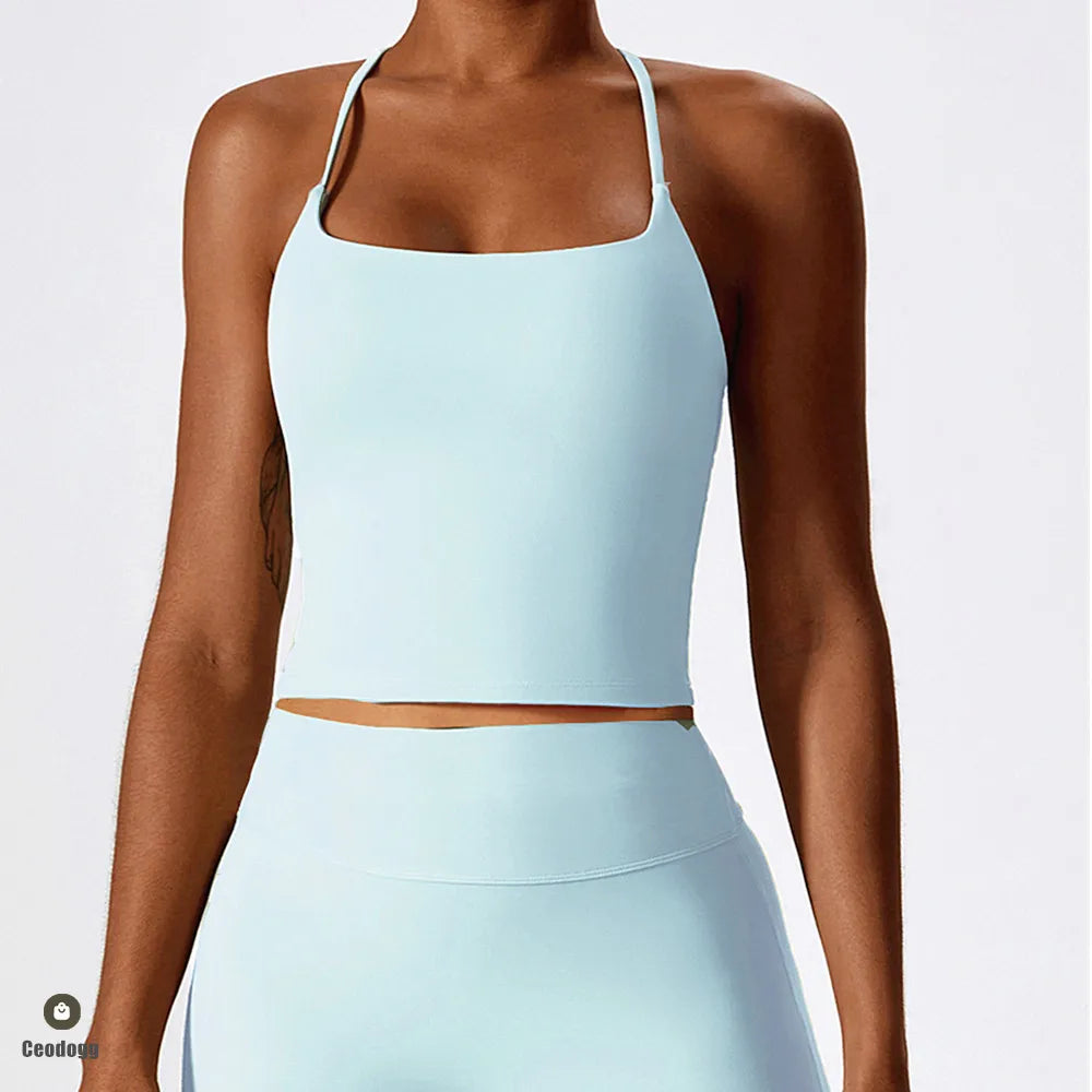 Pad Breathable Yoga Bra Outdoor Gym Running Sports Bra Fitness Tops For Women Quick Dry Workout Clothing Yoga Tank Top