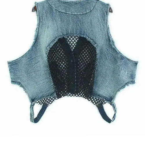 Load image into Gallery viewer, Big Size Denim Vest Wide Leg Pants Two Piece Suit New V-Neck Sleeveless Women Fashion Tide Spring Autumn 20251DH9963
