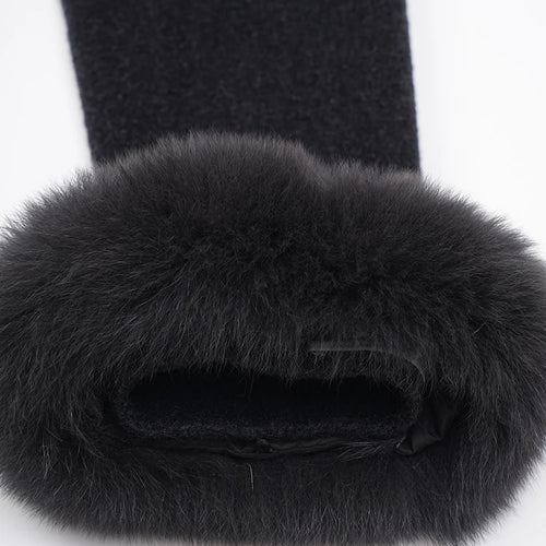 Load image into Gallery viewer, Dark Gray Cuff Fur Big Size Long Woolen Coat New Lapel Long Sleeve Women Jacket Fashion Tide Autumn Winter 2025 CPG2464
