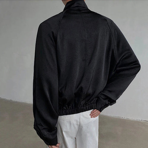 Load image into Gallery viewer, Korean New Chic Male Jacket Solid Color Stand Collar Single Breasted Jackets Elastic Hem Design Men Wear Spring 9W1341
