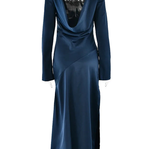 Load image into Gallery viewer, Elegant Christmas Evening Dress Women Long Sleeve Dress Bodycon Max Female Vestidos High Grade Satin Party Club Clothing
