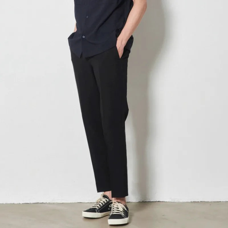 Men's Suit Pants New Spring Handsome Loose Straight Stylish Korean Fanshion Male Trousers Solid Color 2025 Trend 9W1433