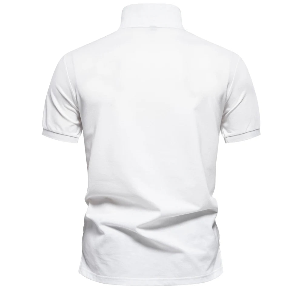Design Gradient Printed Cotton Blend Polo Shirts for Men Short Sleeve Summer Fashion Mens Polos