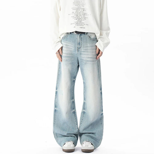 Load image into Gallery viewer, Men&#39;s Jeans New Summer American Style Tie Flower Cat Beard Stylish Straight Leg Denim Pants Male Casual Trousers 9W1809
