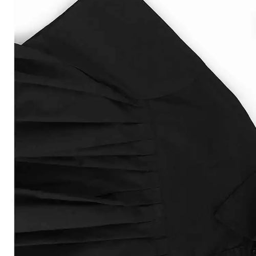 Load image into Gallery viewer, Women Black Dot Printed Pleated Big Size Blouse New Lapel Short Sleeve Shirt Fashion Tide Spring Summer 2025 1DH6763
