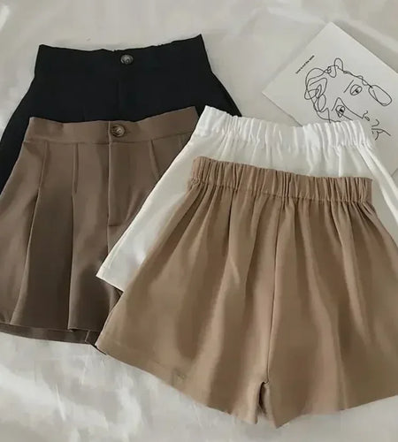 Summer Oversized Pleated Shorts High Waisted A-line Wide Leg Pants Casual Pants Drop Shipping