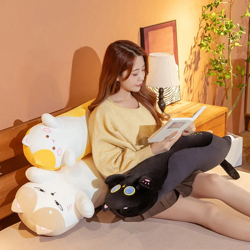 Load image into Gallery viewer, 130cm Kawaii Soft Long Cat Pillow Stuffed Plush Toys Nap Pillow Home Comfort Cushion Boy Girl Birthday Gift Cute Plushies
