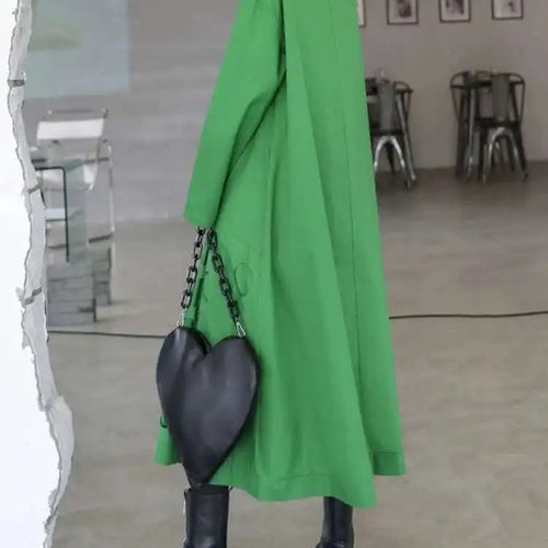 Load image into Gallery viewer, Women Black Hollow Out Big Size Midi Shirt Dress New Lapel Long Sleeve Loose Fit Fashion Tide Spring Autumn 2025 1DF6037
