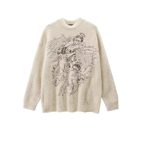 Load image into Gallery viewer, Y2k Aesthetic Vintage Baby Angel Streetwear Sweaters New Loose Knitted Pullover Harajuku Grunge Kawaii Casual Cute Pull Jumpers
