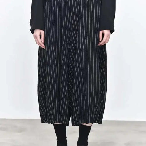 Load image into Gallery viewer, High Elastic Waist Black Striped Pocket Casual Wide Leg Pants New Trousers Women Fashion Tide Spring Autumn 2025 1DJ0115
