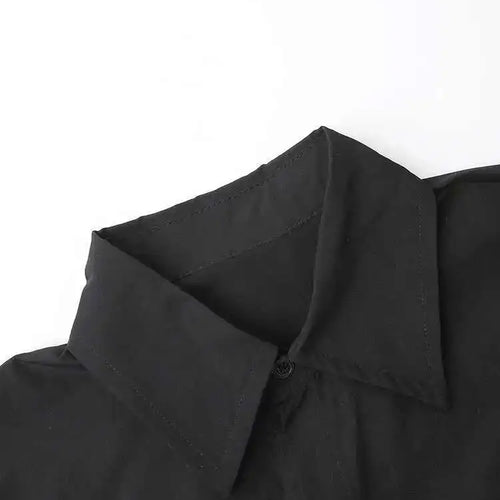 Load image into Gallery viewer, Women Black Back Sequins Big Size Casual Blouse New Lapel Long Sleeve Shirt Fashion Tide Spring Autumn 2025 CPG1444
