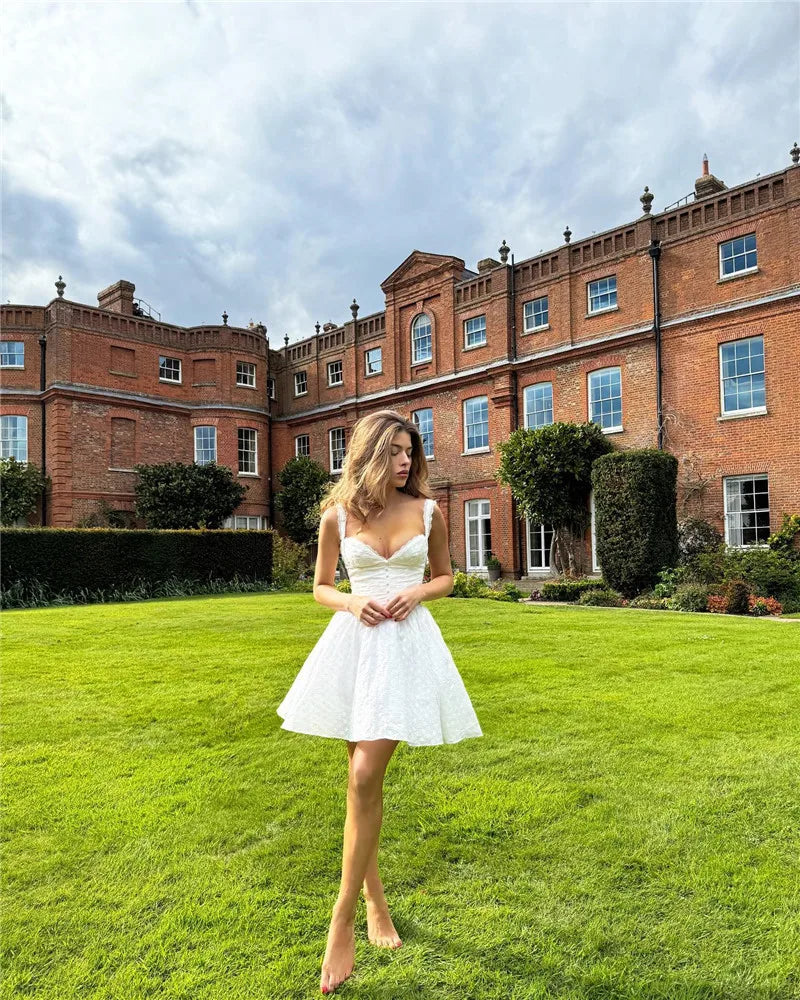 White English Embroidered Belted Mini Dress For Women Fashion V Neck Sleeveless Backless A-line Club Party Sexy Dress