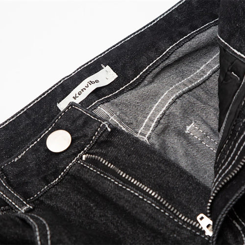 Load image into Gallery viewer, Men&#39;s Skeleton Embroidered Jeans New American High Street Fashion Straight Wide Leg Line Design Male Casual Trousers 9W1884
