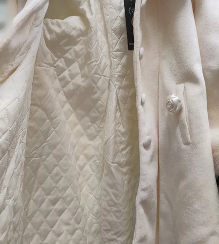 Japanese Lolita Sweet Girl Blends Jackets Women Y2k Aesthetic Fur Patchwork Vintage Coats Harajuku Kawaii Pocket Bow Jacket Cute