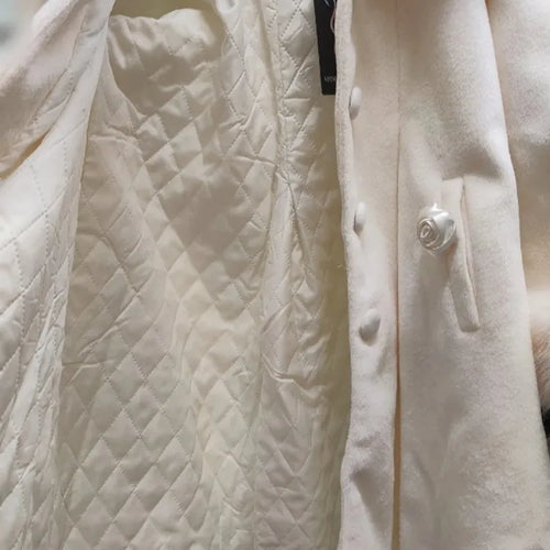 Load image into Gallery viewer, Japanese Lolita Sweet Girl Blends Jackets Women Y2k Aesthetic Fur Patchwork Vintage Coats Harajuku Kawaii Pocket Bow Jacket Cute
