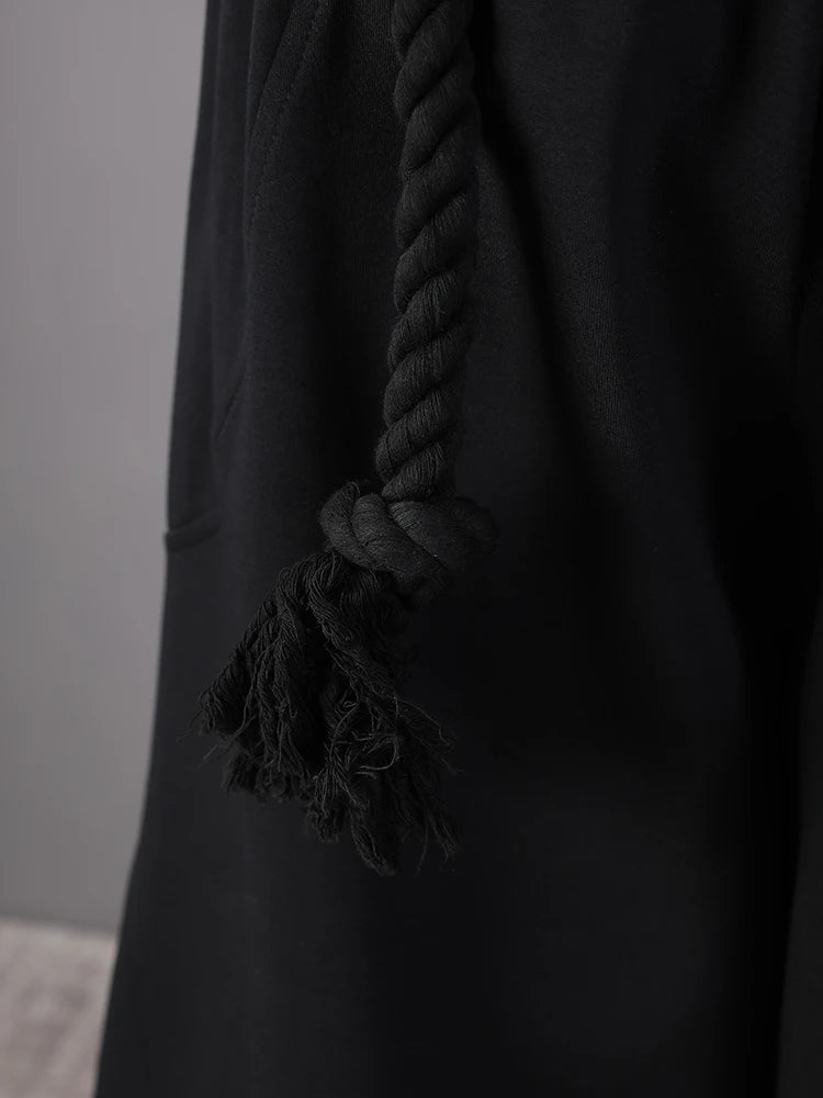 High Elastic Waist Black Brief Bandage Long Wide Leg Pants New Trousers Women Fashion Tide Spring Autumn 2025 33A1851