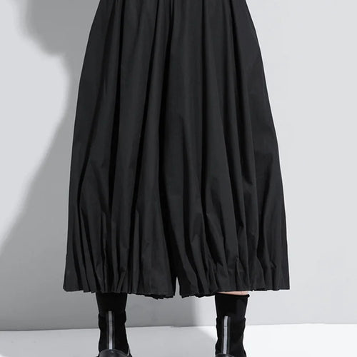 Load image into Gallery viewer, High Elastic Waist Black Pleated Split Wide Leg Trousers New Loose Fit Pants Women Fashion Tide Spring Autumn 2025 1DA618
