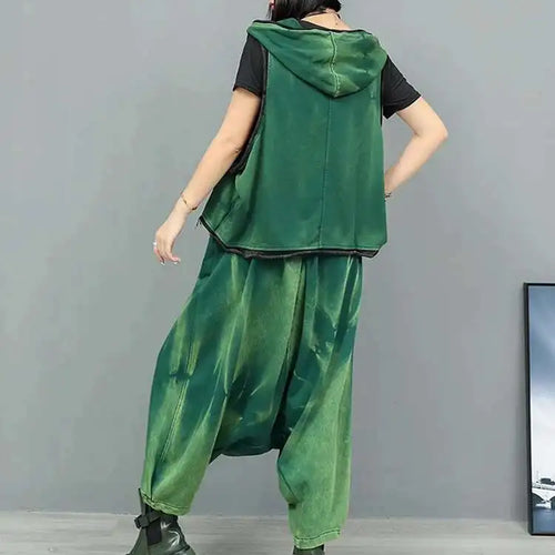 Load image into Gallery viewer, High Elastic Waist Black Tie Dye Casual Big Size Corss Pants New Trousers Women Fashion Tide Spring Autumn 2025 1DJ0278
