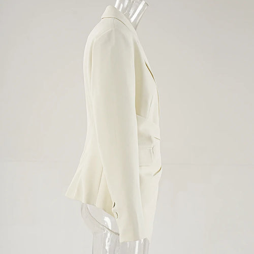 Load image into Gallery viewer, Women Beige Irregular Button Slim Elegant Blazer New Lapel Long Sleeve Jacket Fashion Tide Spring Autumn 2025 CPDB257
