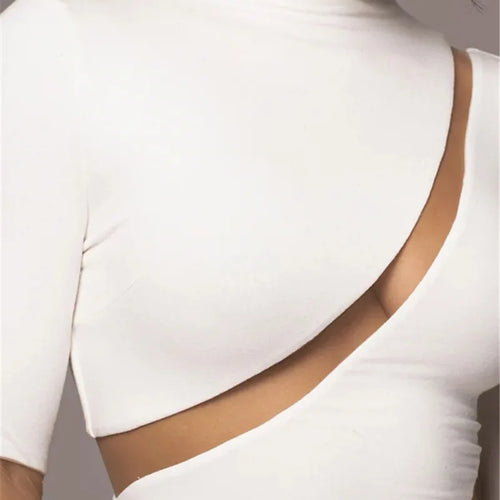 Load image into Gallery viewer, Turtleneck Long Sleeve Bodycon Maxi Dress For Women Autumn New Patchwork Hollow Out Club Party Sexy Long Dress Vestidos
