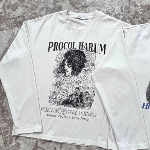 Load image into Gallery viewer, Long Sleeve T-Shirts Vintage Letter Print Japanese Harajuku Women Clothing Y2k Grunge Tops Loose Casual Tees Streetwear Female
