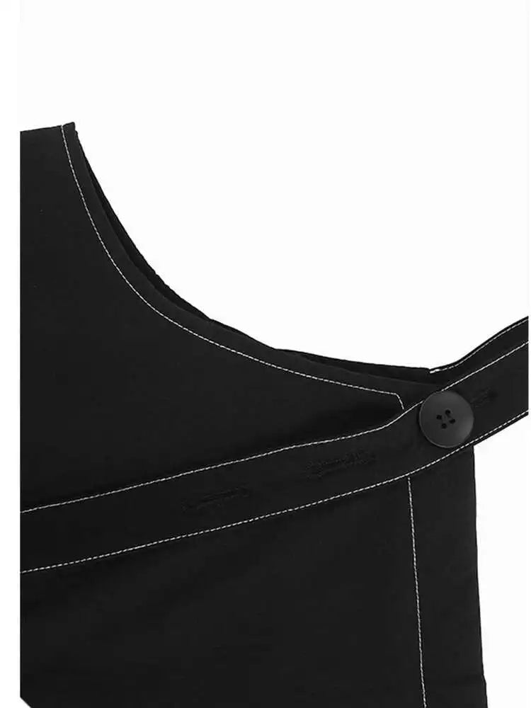 Women Black Topstitched Mesh Big Size Strap Dress New Square Collar Sleeveless Fashion Tide Spring Autumn 2025  1DH6192