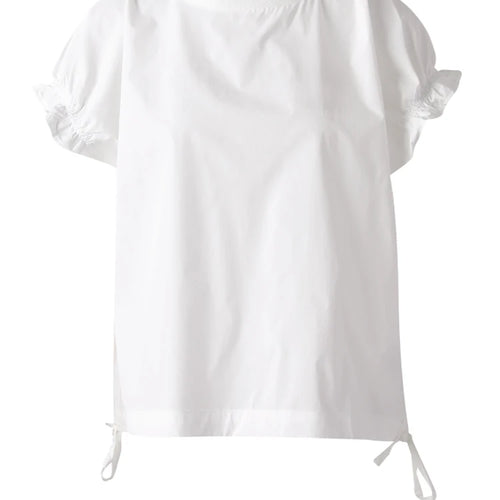 Load image into Gallery viewer, Women White Ruffles Bandage Big Size Blouse New Round Neck Short Sleeve Shirt Fashion Tide Spring Summer 2025 CPG3168
