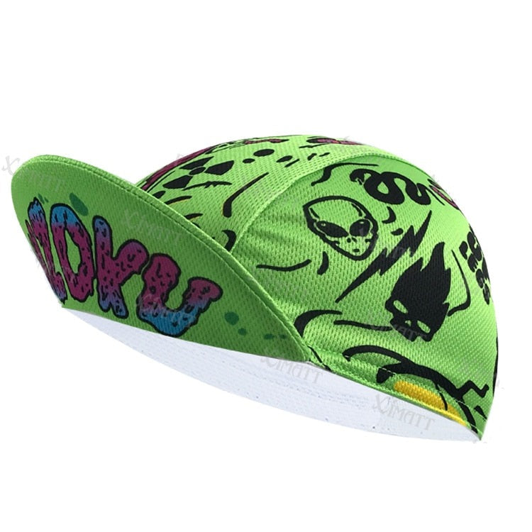 Cycling Equipment Small Cloth Hat Bicycle Men Women Sweat-Absorbing Quick-Drying Green Printing Universal Size Riding Cap