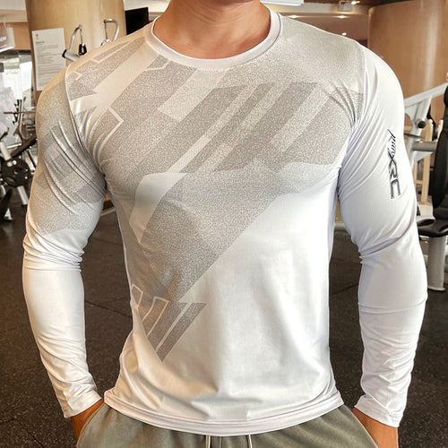 Load image into Gallery viewer, Men Fitness Compression Sport Shirt High Quality Running Long Sleeve Upper Clothing Crew Neck Swearshirt Male Rash Guard Wicking
