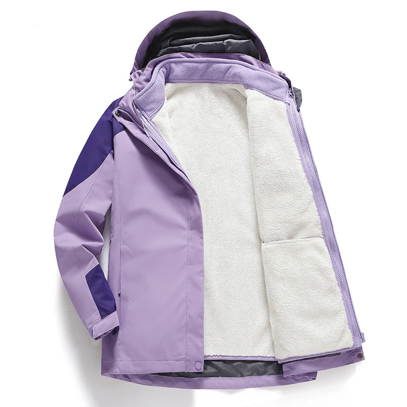 Coat Windbreaker Two-pieces Sets Winter Jacket Men Thick Warm Waterproof Hooded Parka 3 in 1 Outdoor Hiking Snow Jackets Women