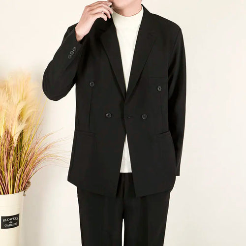 Load image into Gallery viewer, Business Casual Men&#39;s Suit Jackets Double Breasted Korean Style Menswear Loose Solid Color New Male Blazers Spring 9W1227
