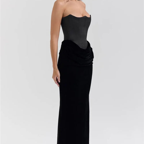 Load image into Gallery viewer, Off-shoulder Strapless Sexy Maxi Dress For Women Elegant Sleeveless Backless Bodycon Club Party Evening Long Dress
