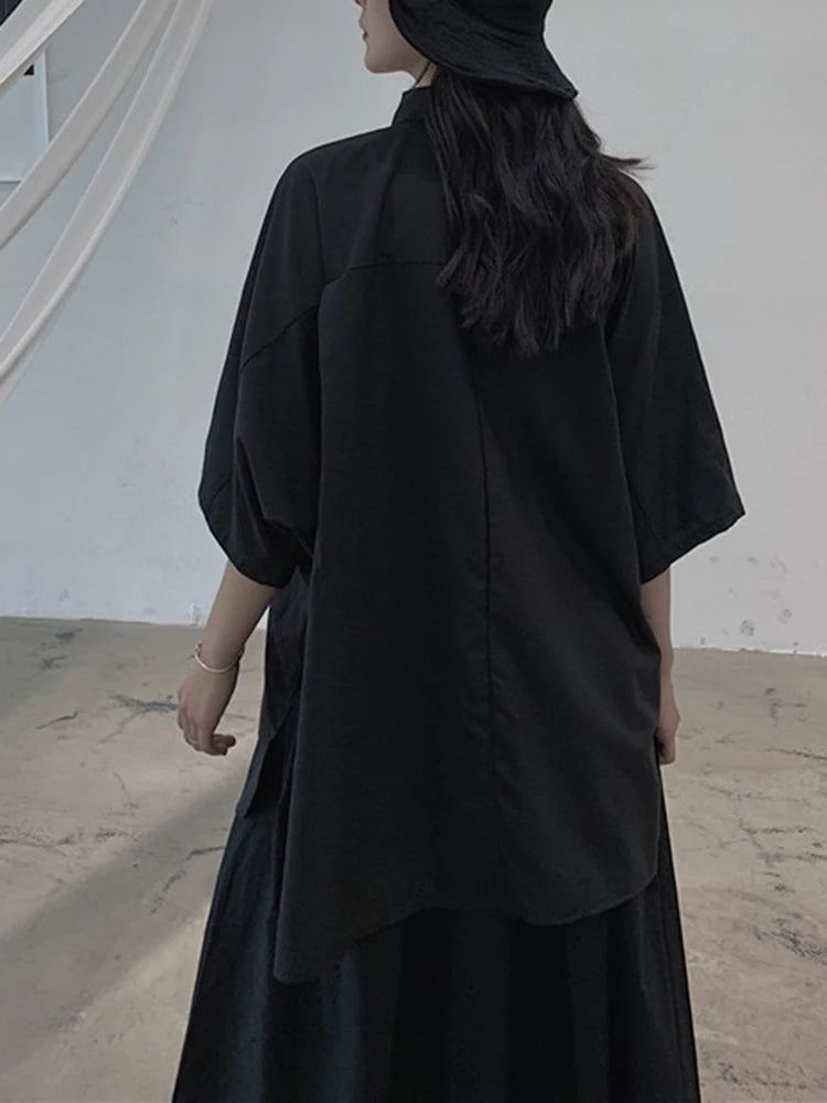 Women White Bandage Big Size Elegant Blouse New Lapel Three-quarter Sleeve Shirt Fashion Tide Spring Autumn 2025 1DJ1666