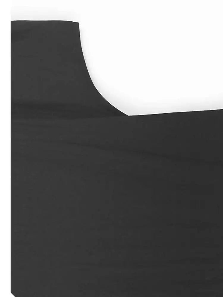 Women Black Pockets Drawstring Big Size Vest Dress New Round Neck Sleeveless Fashion Tide Spring Summer 2025 1DJ0658