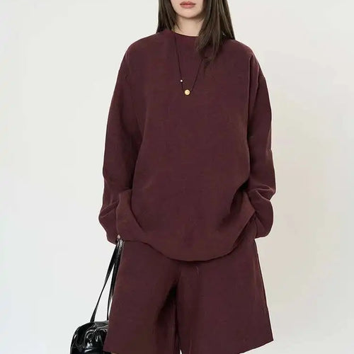 Load image into Gallery viewer, Women 100% Linen Brief Big Size Elegant T-shirt New Round Neck Long Sleeve Fashion Tide Spring Autumn 2025 1DJ0371
