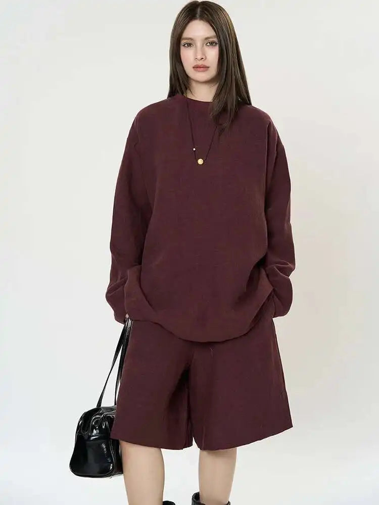 Women 100% Linen Brief Big Size Elegant T-shirt New Round Neck Long Sleeve Fashion Tide Spring Autumn 2025 1DJ0371