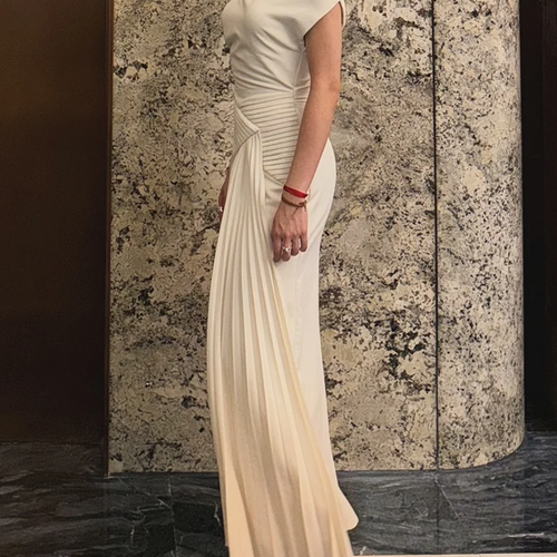 Load image into Gallery viewer, Solid Spliced Folds Slimming Dresses For Women Slash Neck Sleeveless High Waist Temperament Dress Female Fashion
