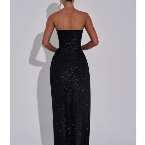 Load image into Gallery viewer, Elegant Strapless Bodycon High Slit Evening Gown Women Sexy Sleeveless Backless Tight Long Dress Slim Party Club Vestido
