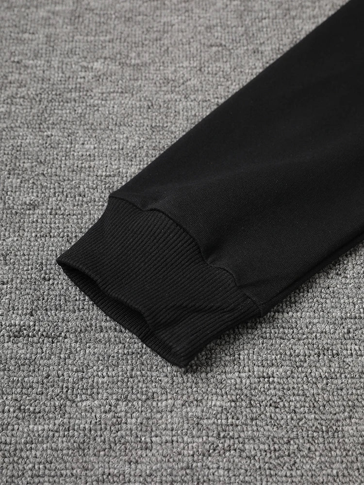 Women Balck Mesh Ruffles Irregular Big Size Mini Dress New Round Neck Long Sleeve Fashion Tide Spring Autumn 2025 CPG3045