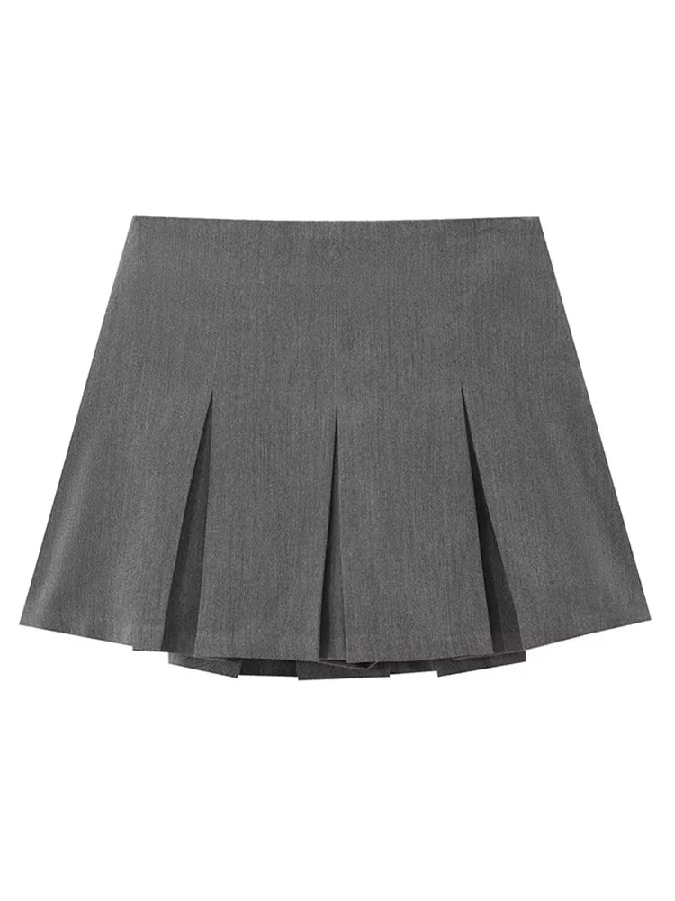 2025 Spring Summer Women Casual Tierred Mini Skirts Fashion Vintage Solid High Wasit Ruffles Pleated Sexy Shorts Skirts