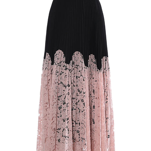 Load image into Gallery viewer, Hit Color Cut Out Fashion Skirt For Women High Waist Elastic Waist High Street Embroidery Loose Skirt Female New
