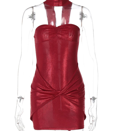 Solid Strapless With Scarf Ruched Draped Sexy Elegant Slim Mini Prom Dress Spring Women Clothes Evening Party Festival