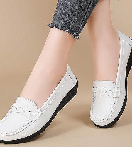 Shoes Women 2025 New Loafers Slip On Flats Leather Shoes Woman Comfortable Flat Shoes Women White Zapatos Mujer Women's Footwear