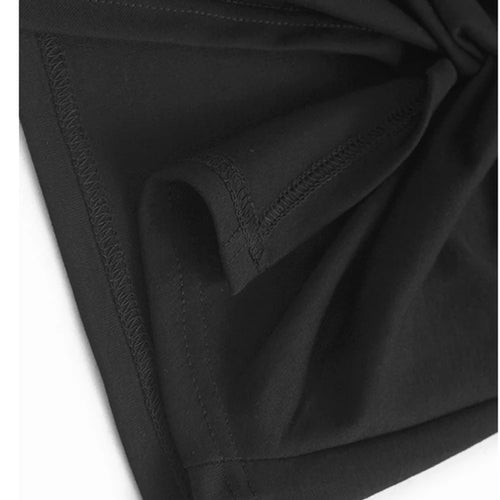 Load image into Gallery viewer, Women Black Irregular Knot Big Size Casual T-shirt New Round Neck Short Sleeve Fashion Tide Spring Summer 2025 1DJ1228
