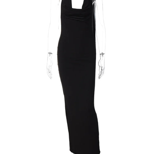 Load image into Gallery viewer, Elegant Sleeveless Scarf Bodycon Party Club Evening Dress Women Spring Summer 2025 New Sexy Backless Slit Slim Vestidos
