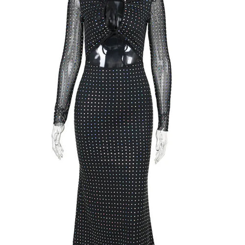 Load image into Gallery viewer, Sexy Shiny Bodycon Lace Up Dress Elegant Party For Women Club Evening Dress Autumn And Winter New Clothing 2025 Vestdos
