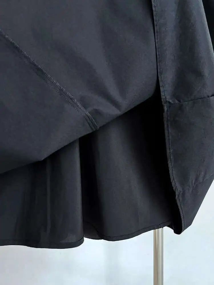 Women Black Pleated Elegant Pleated Long A-line Dress New Round Neck Sleeveless Fashion Tide Spring Summer 2025 1DH6117