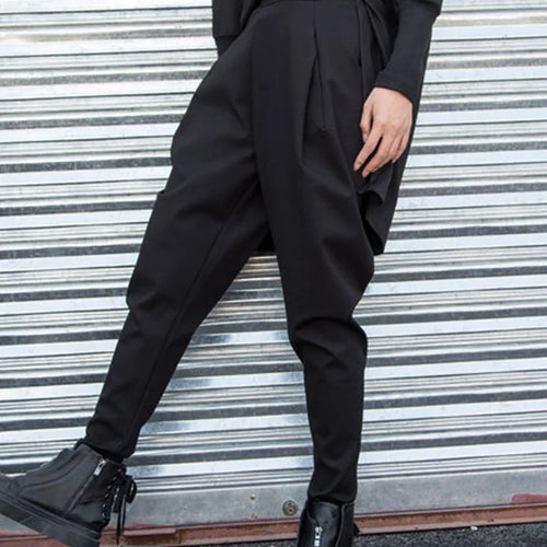 Load image into Gallery viewer, High Elastic Waist Black Split Joint Long Harem Trousers New Loose Fit Pants Women Fashion Tide Spring Autumn 2025 1Z317
