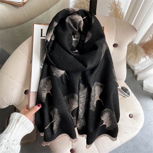 Load image into Gallery viewer, Warm Winter Scarf Cashmere Women Pashmina Design Print Shawls Wrap Female Thick Blanket Soft Bufanda Stoles Fashion
