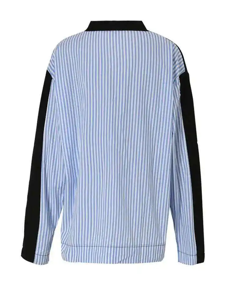 Striped Big Size Knitting Cardigan Sweater Loose Fit V-Neck Long Sleeve Women New Fashion Tide Autumn Winter 2025 1DF3049